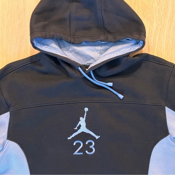 Jordan Jumpman 23 Hoodie Black Blue Pullover Fleece Sweatshirt Size Small - Picture 2 of 8